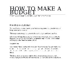 Go to: How To Create A Budget.
