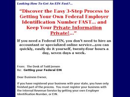 Go to: Get A Federal Tax Id (ein) Fast.