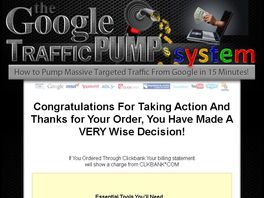 Go to: New Massive Targeted Traffic From Google 75% Per Sale.