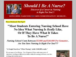 Go to: Career Guide: Should I Be A Nurse?