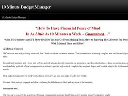 Go to: The 10 Minute Budget Manager - 75% Commissions!