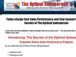 Go to: Secrets Of Peak Sales Performance - Pays 50% On Sale And 50% Monthly