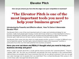 Go to: Elevator Pitch Ebook And Report Generator Software