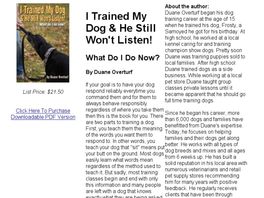 Go to: I Trained My Dog But He Still Won't Listen! What Do I Do Now?