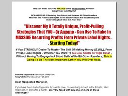 Go to: PLR Xtreme-Create Multiple Online Wealth-Building Machines