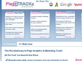 Go to: PlayTRACKz Revolutionary Web Analytics & Marketing Tools!