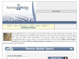 Go to: Reversemobile.com - #1 Reverse Phone Search Program - 75% + Bonuses!