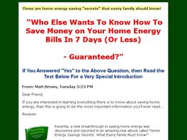 Go to: Home Energy Savings Secrets