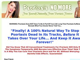 Go to: Psoriasis No More - 100% Natural Cure For Psoriasis - 75% Commission