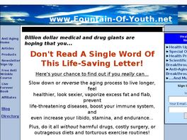 Go to: The Fountain Of Youth Anti Aging System. New Improved Package.