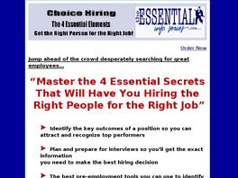Go to: The 4Essential Elements of Successful Hiring