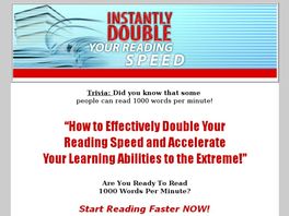 Go to: 75% Commission--Double Your Reading Speed.