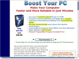 Go to: Release Ram - Boost Your Pc Performace.