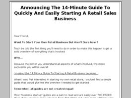 Go to: 14 Minute Retail Business Startup Guide