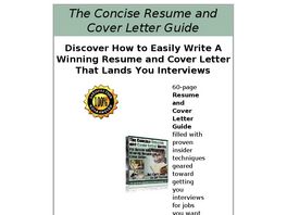Go to: The Concise Resume & Cover Letter Guide.