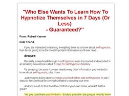 Go to: 7 Days To Self Hypnosis Mastery