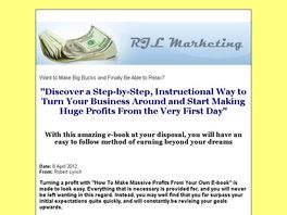 Go to: How To Make Massive Profits From Your Own E-book