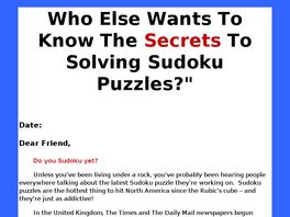 Go to: Sudoku Strategies And Tips Video.