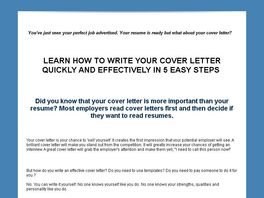 Go to: How To Write A Cover Letter In 5 Easy Steps.