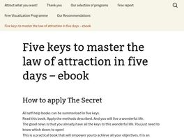 Go to: Five Keys To Master The Law Of Attraction In Five Days