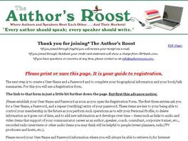 Go to: The Author's Roost -- a membership "nest" for communicators