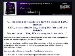 Go to: Racing Unlocked: Ultimate Backing And Laying System.