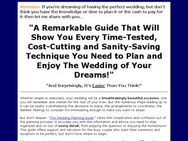 Go to: The Easy Planning Guide To The Perfect Wedding.