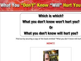 Go to: What You Don't Know Will Hurt You
