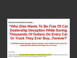 Go to: Car Dealership Secrets