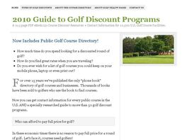 Go to: 2010 Guide to Golf Discount Programs & US Public Golf Course Directory