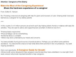 Go to: A Caregiver Guide For Growth