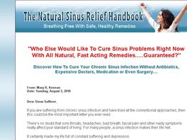 Go to: Natural Remedies For Sinus Relief Handbook