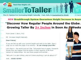 Go to: Smaller To Taller - Increase Your Height With Breakthrough Research!
