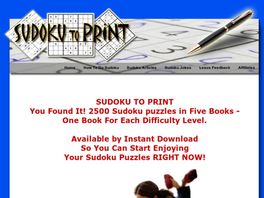 Go to: 2500 Sudoku Puzzles