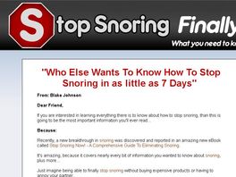 Go to: Stop Snoring Now! - A Comprehensive Guide To Eliminating Snoring