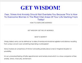 Go to: GET WISDOM! Overcoming Worries