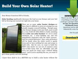 Go to: Do It Yourself Solar Heater Guide