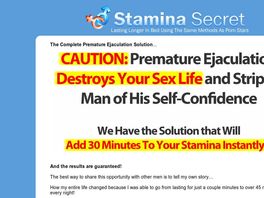 Go to: Stamina Secret - Men's Guide For Lasting Longer