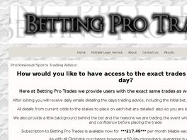Go to: Betting Pro Trades - Make Huge Profits From The Betting Exchanges Now!