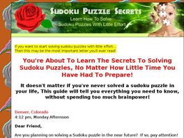 Go to: Sudoku Roses Sudoku Puzzle Secrets.