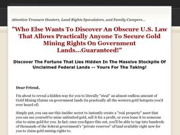 Go to: How To Claim Gold Mining Rights To Us Government Land.
