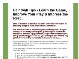 Go to: Paintball Tips - Elevate Your Paintball Game