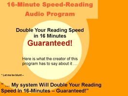 Go to: 16-Minute Speed Reading Program.