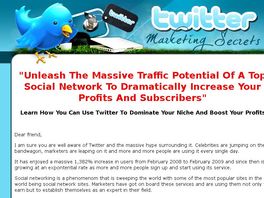 Go to: Twitter Marketing Secrets 65% Commission High Conversion!