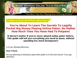 Go to: Learn How To Play Texas Holdem, And Earn A Wopping 60% Commission !