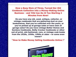Go to: How To Make Money Selling Old Cookbooks Online/offline!