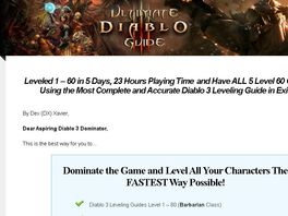 Go to: Ultimate Diablo 3 Leveling / Classes / Followers / Artisans