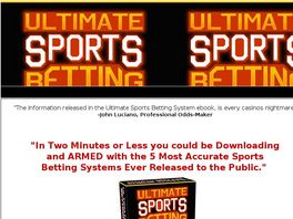 Go to: Ultimate Sports Betting System !!!