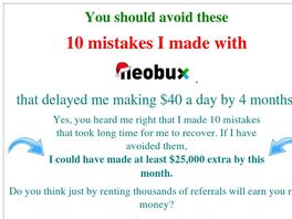 Go to: 10 Mistakes I Made With Neobux You Should Avoid