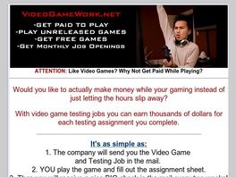 Go to: Learn How To Get Paid To Play Video Games As A Tester!